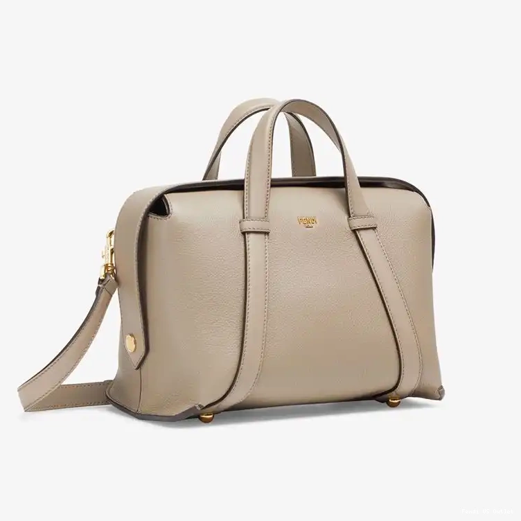 Affordable HOT Bag Leather Boston 365 In Medium Grey Grained Fendi 0409